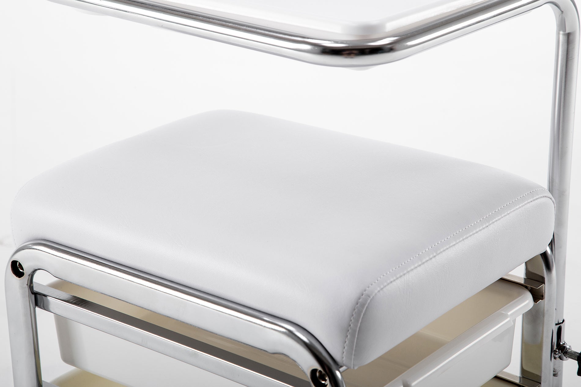 Barberpub Fußpflegehocker Pedikürhocker Rollhocker Maniküre Nagel Kosmetikstuhl 5005BK/W
