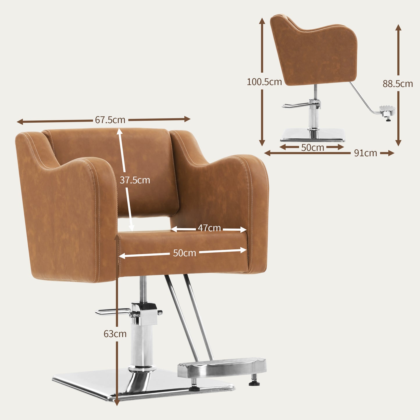 Barberpub Hydraulischer Friseurstuhl, Friseursessel Bedienungsstuhl  Höhenverstellbar, barber chair Drehstuhl Schönheitssalon-stuhl Friseureinrichtung, Kunstleder, 3802