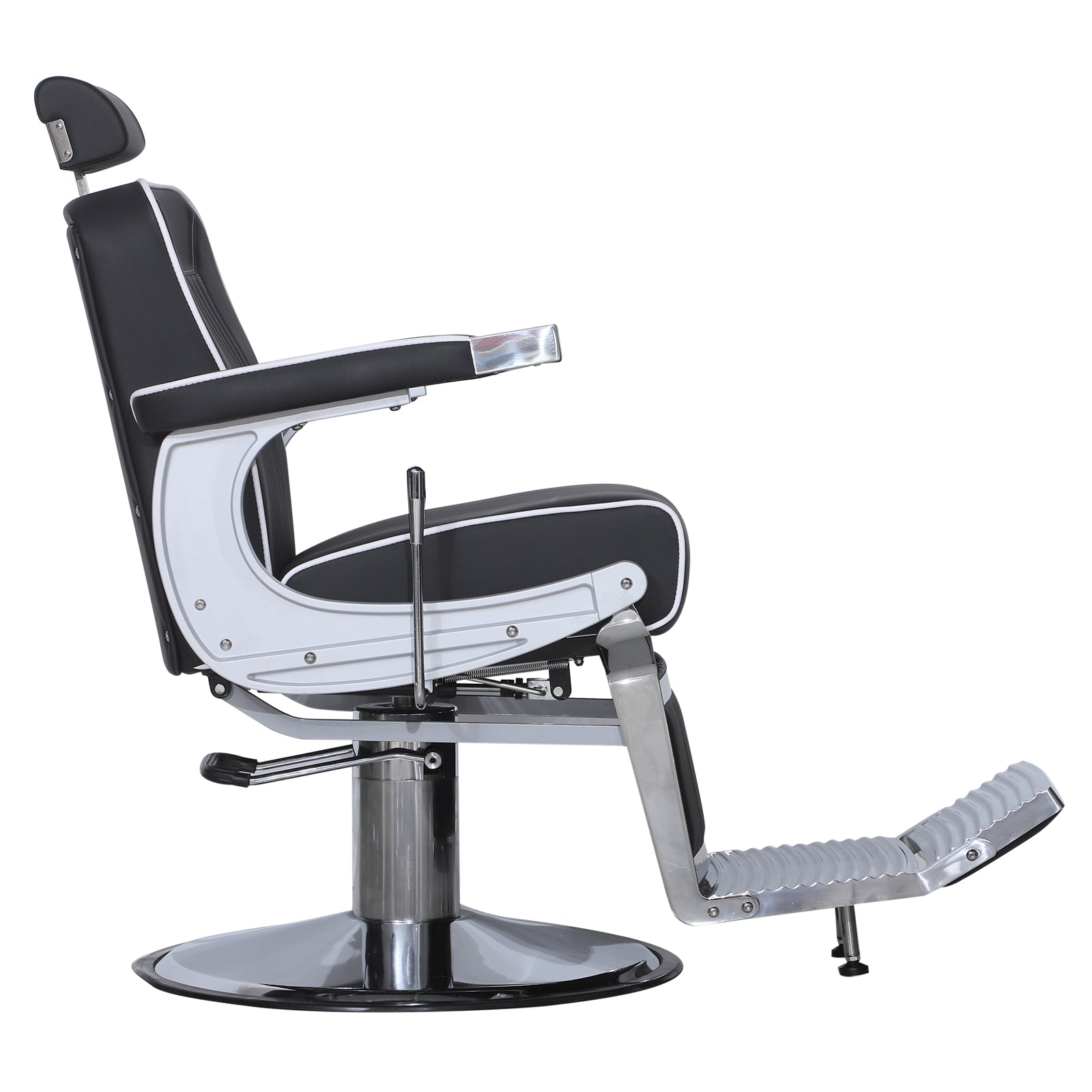 Barberpub Friseurstuhl Friseureinrichtung Friseursessel Bedienungsstuhl 3822, Salon SPA PVC-Kunstleder 140° Kippbar, höhenverstellbar