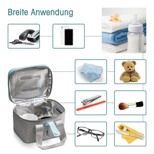 BarberPub tragbare UV-Licht-Sterilisator,UV-Desinfektion-Tasche, Sterilisationsbeutel, USB Aufladbar, mit 6 UVC+6 LEDs, TG27BY