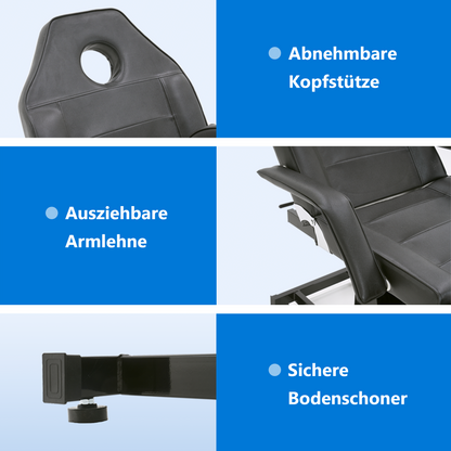 Barberpub Elektrische Tattoo Liege Massageliege, Kosmetikliege Set, Therapieliege Schönheitsausrüstung klappbar & höhenverstellbar, 0100 (Schwarz / Weiß)