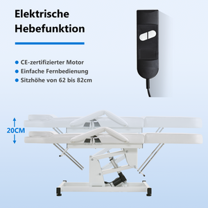 Barberpub Elektrische Tattoo Liege Massageliege, Kosmetikliege Set, Therapieliege Schönheitsausrüstung klappbar & höhenverstellbar, 0100 (Schwarz / Weiß)