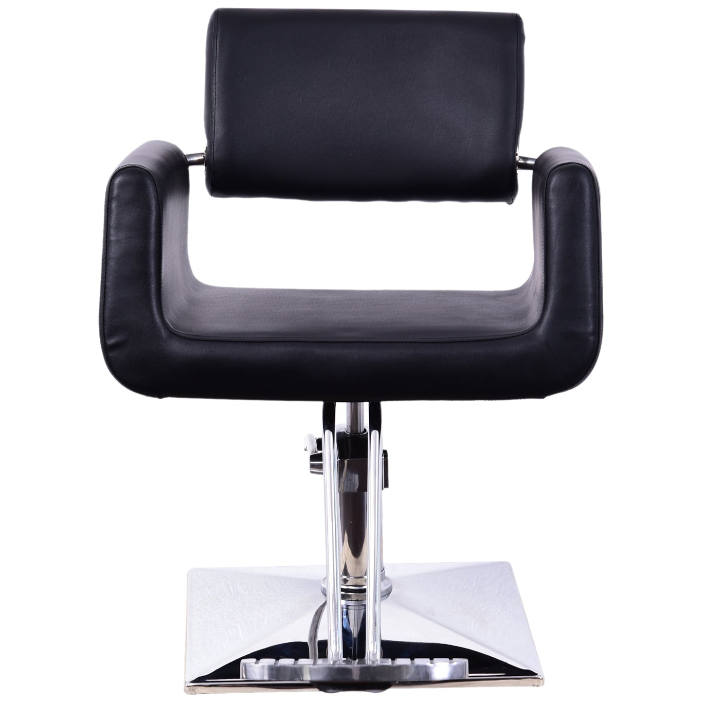 Barberpub hydraulischer Friseurstuhl Friseursessel 1017BK, Bedienungsstuhl Friseureinrichtung Friseur Salon SPA Kunstleder Schwarz, 47 × 60 × 86 cm