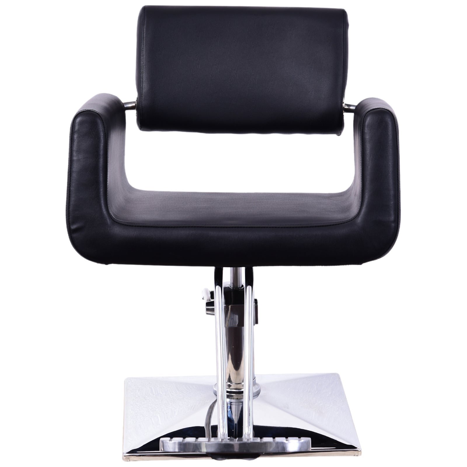 Barberpub hydraulischer Friseurstuhl Friseursessel 1017BK, Bedienungsstuhl Friseureinrichtung Friseur Salon SPA Kunstleder Schwarz, 47 × 60 × 86 cm