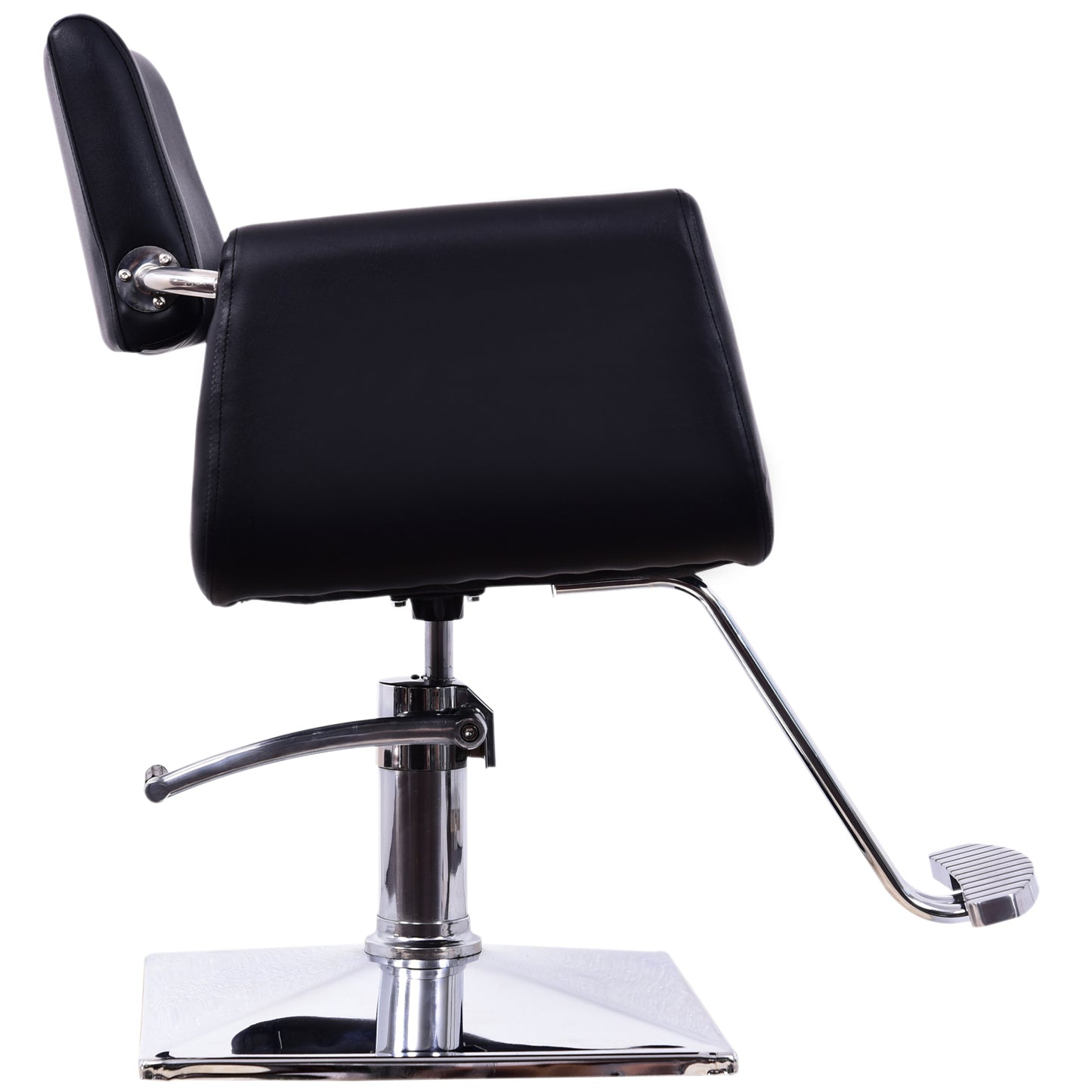 Barberpub hydraulischer Friseurstuhl Friseursessel 1017BK, Bedienungsstuhl Friseureinrichtung Friseur Salon SPA Kunstleder Schwarz, 47 × 60 × 86 cm