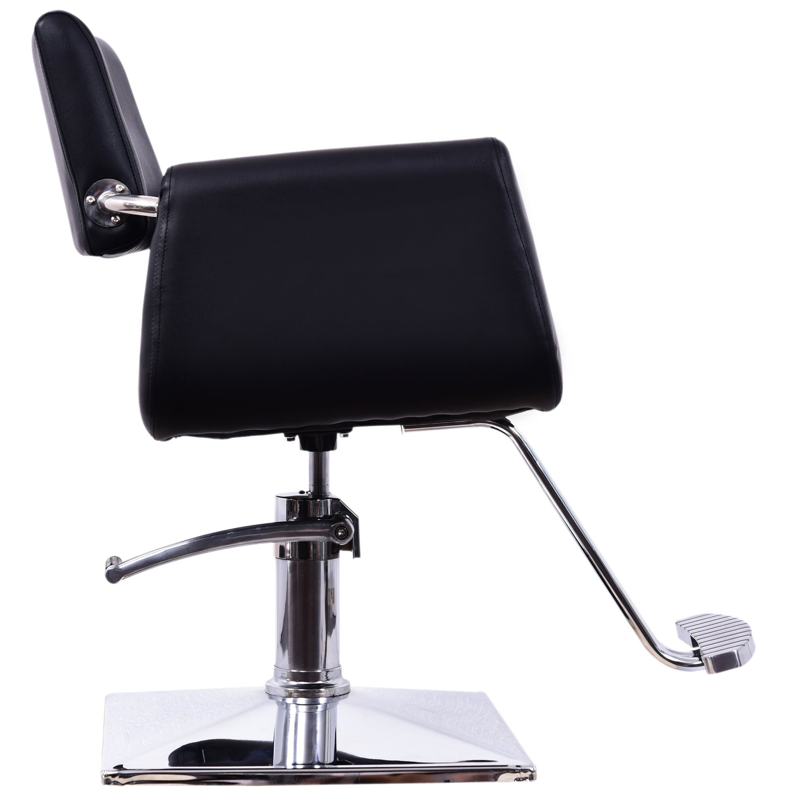 Barberpub hydraulischer Friseurstuhl Friseursessel 1017BK, Bedienungsstuhl Friseureinrichtung Friseur Salon SPA Kunstleder Schwarz, 47 × 60 × 86 cm