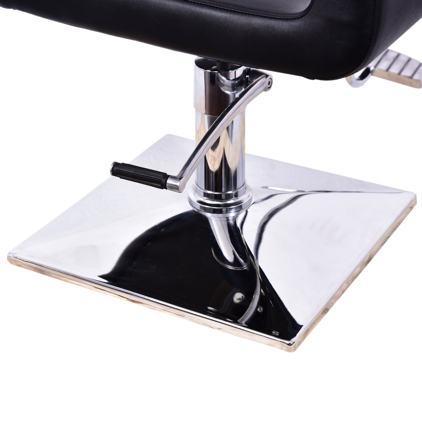 Barberpub hydraulischer Friseurstuhl Friseursessel 1017BK, Bedienungsstuhl Friseureinrichtung Friseur Salon SPA Kunstleder Schwarz, 47 × 60 × 86 cm