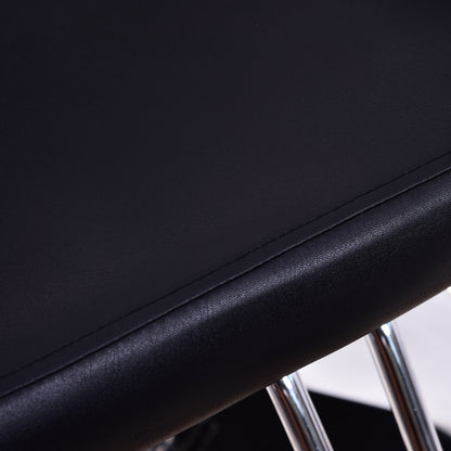 Barberpub hydraulischer Friseurstuhl Friseursessel 1017BK, Bedienungsstuhl Friseureinrichtung Friseur Salon SPA Kunstleder Schwarz, 47 × 60 × 86 cm