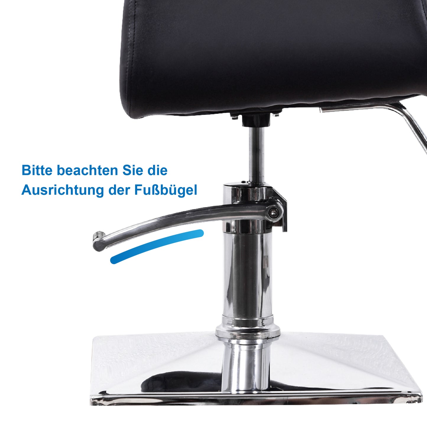 Barberpub hydraulischer Friseurstuhl Friseursessel 1017BK, Bedienungsstuhl Friseureinrichtung Friseur Salon SPA Kunstleder Schwarz, 47 × 60 × 86 cm