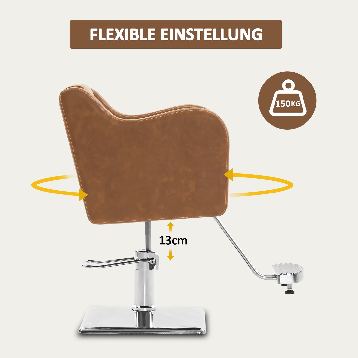 Barberpub Hydraulischer Friseurstuhl, Friseursessel Bedienungsstuhl  Höhenverstellbar, barber chair Drehstuhl Schönheitssalon-stuhl Friseureinrichtung, Kunstleder, 3802