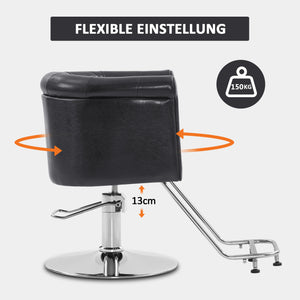 Barberpub Hydraulischer Friseurstuhl, Friseursessel Bedienungsstuhl  Höhenverstellbar, barber chair Drehstuhl Schönheitssalon-stuhl Friseureinrichtung, Kunstleder, 3807