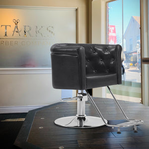 Barberpub Hydraulischer Friseurstuhl, Friseursessel Bedienungsstuhl  Höhenverstellbar, barber chair Drehstuhl Schönheitssalon-stuhl Friseureinrichtung, Kunstleder, 3807