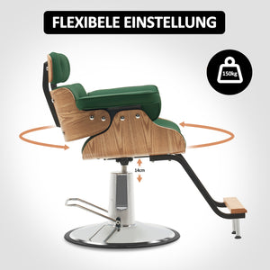 Barberpub Friseurstuhl mit Kopfstütze, Friseursessel Höhenverstellbar für Herren Damen, Friseureinrichtung Bedienungsstuhl Zuhause Vintage Retro, Kunstleder, 8261