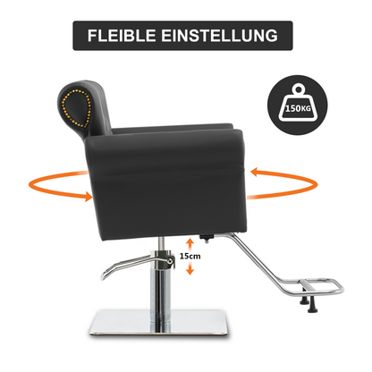 Barberpub Hydraulischer Friseurstuhl, Friseursessel Bedienungsstuhl  Höhenverstellbar, Barber Chair Drehstuhl Schönheitssalon-Stuhl Friseureinrichtung, Kunstleder, 8899 (Schwarz/ Grün)