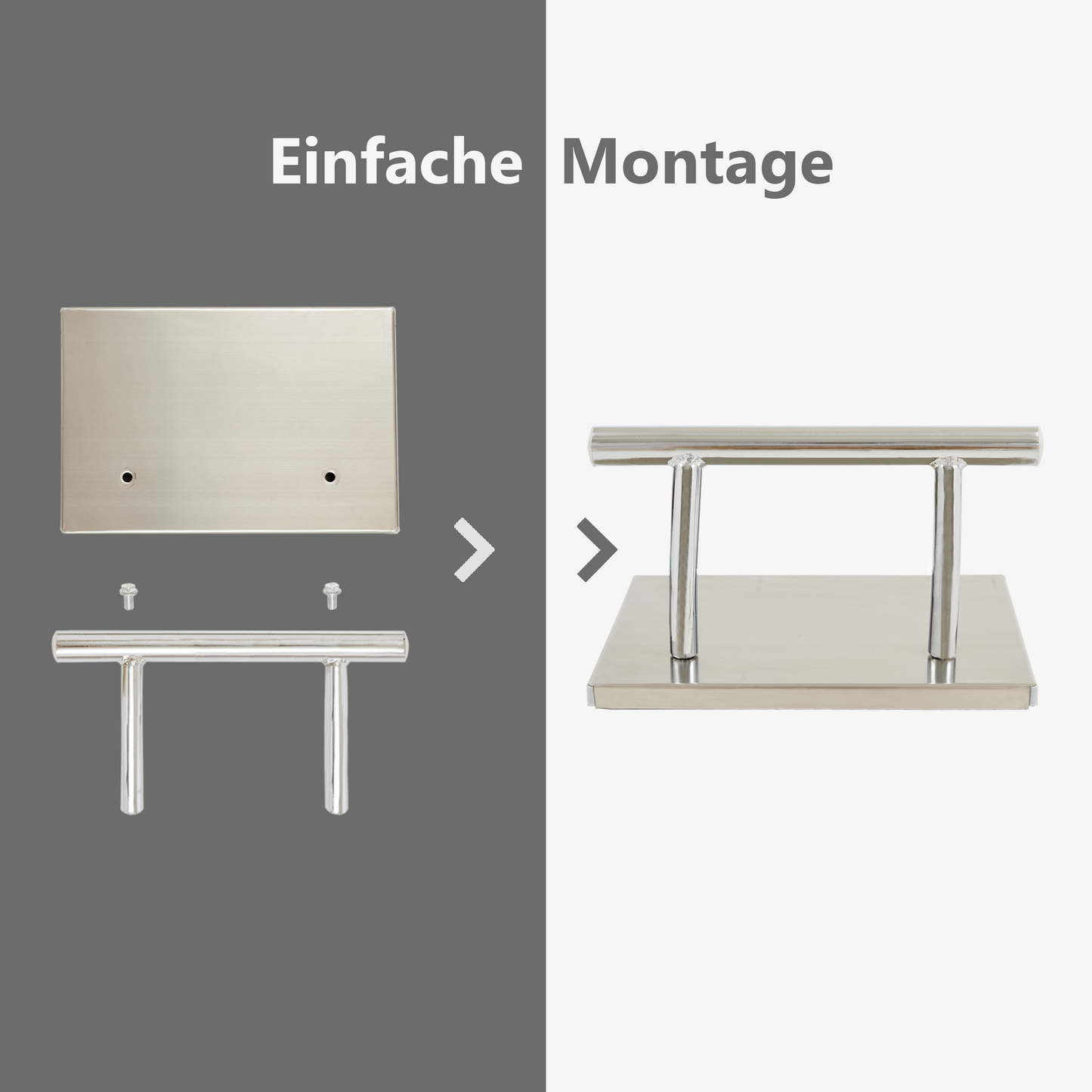 Barberpub Edelstahl Fußstütze Professional Friseurfußstütze, mobile Fuß Pedal Fußauflage, foot rest Fußablage Friseurstuhl Salonausstattung, FT001, (Silber/Gold)