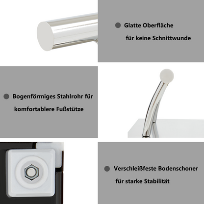 Barberpub Edelstahl Fußstütze Professional Friseurfußstütze, mobile Fuß Pedal Fußauflage, foot rest Fußablage Friseurstuhl Salonausstattung, FT001, (Silber/Gold)