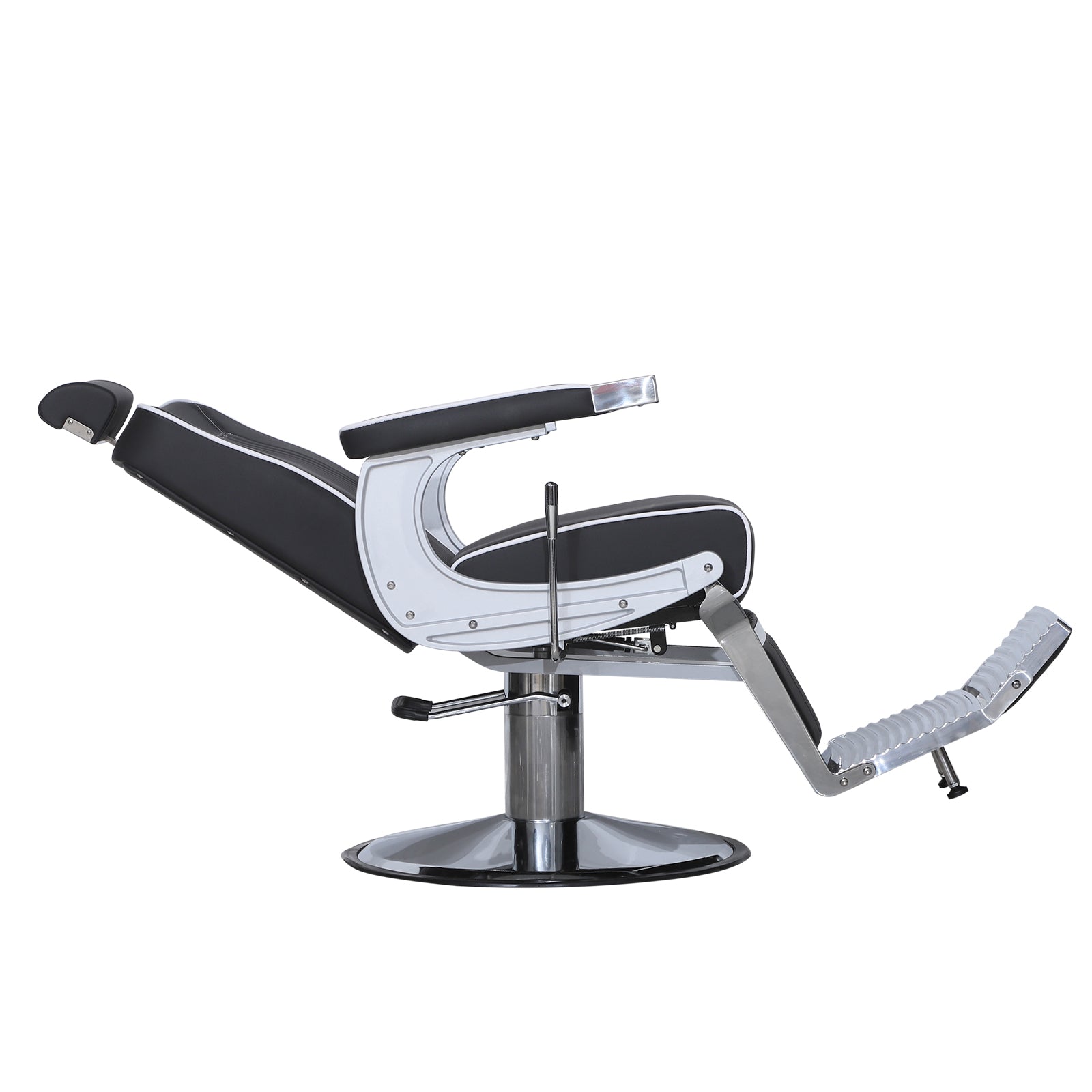 Barberpub Friseurstuhl Friseureinrichtung Friseursessel Bedienungsstuhl 3822, Salon SPA PVC-Kunstleder 140° Kippbar, höhenverstellbar