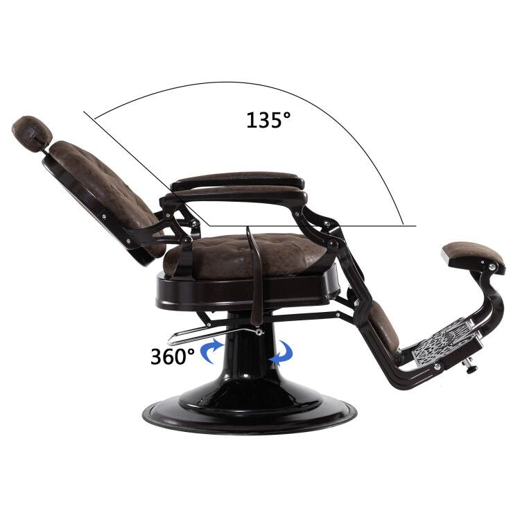Barberpub hairdressing chair hairdresser chair with retro/vintage style brown 3849DR