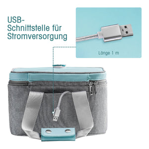 BarberPub tragbare UV-Licht-Sterilisator,UV-Desinfektion-Tasche, Sterilisationsbeutel, USB Aufladbar, mit 6 UVC+6 LEDs, TG27BY