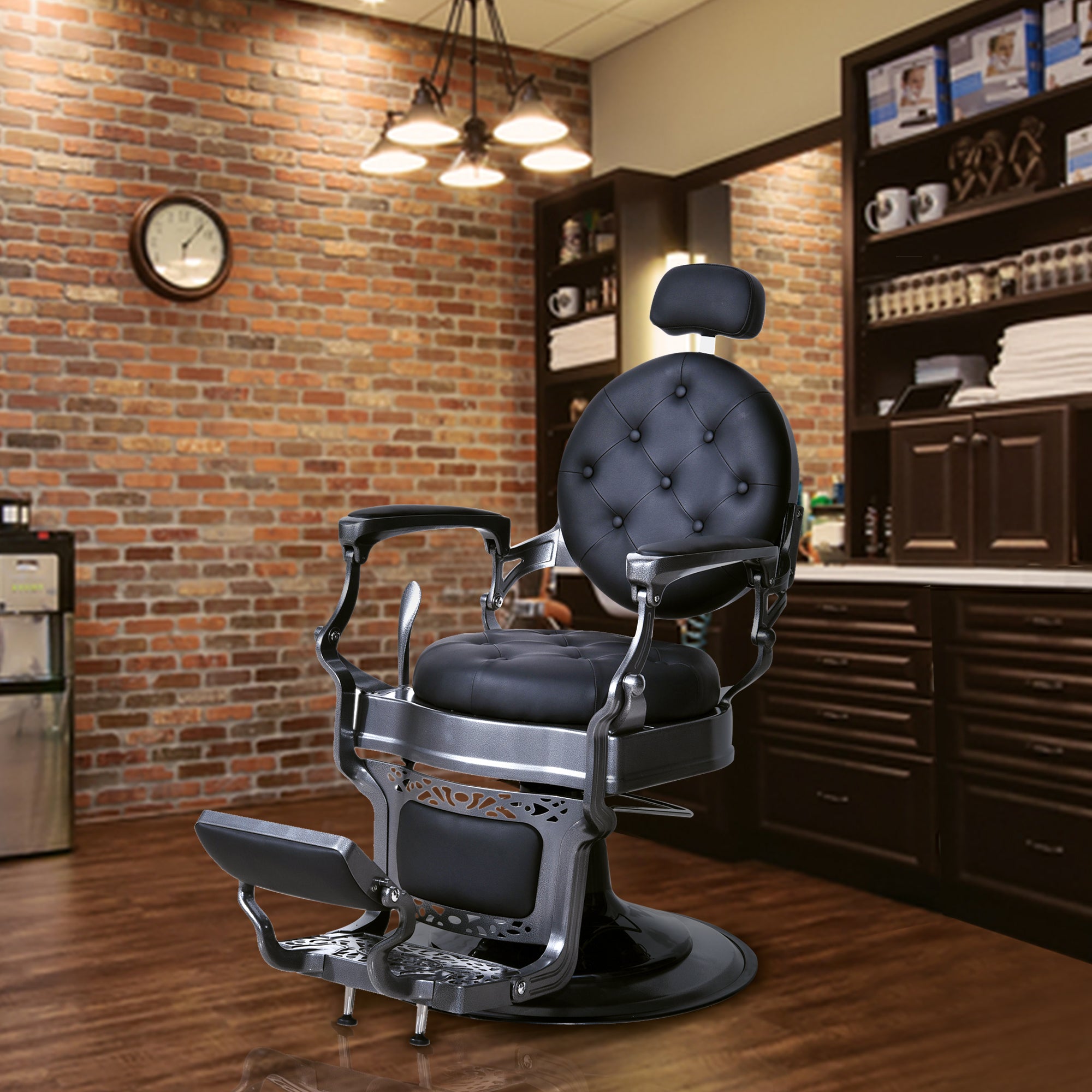 Barbershop Stuhl – Friseurstuhl Friseursessel mit Retro-/ Vintage Stil  Braun-Bronze 3849 DRF – Fresh Style Friseurbedarf