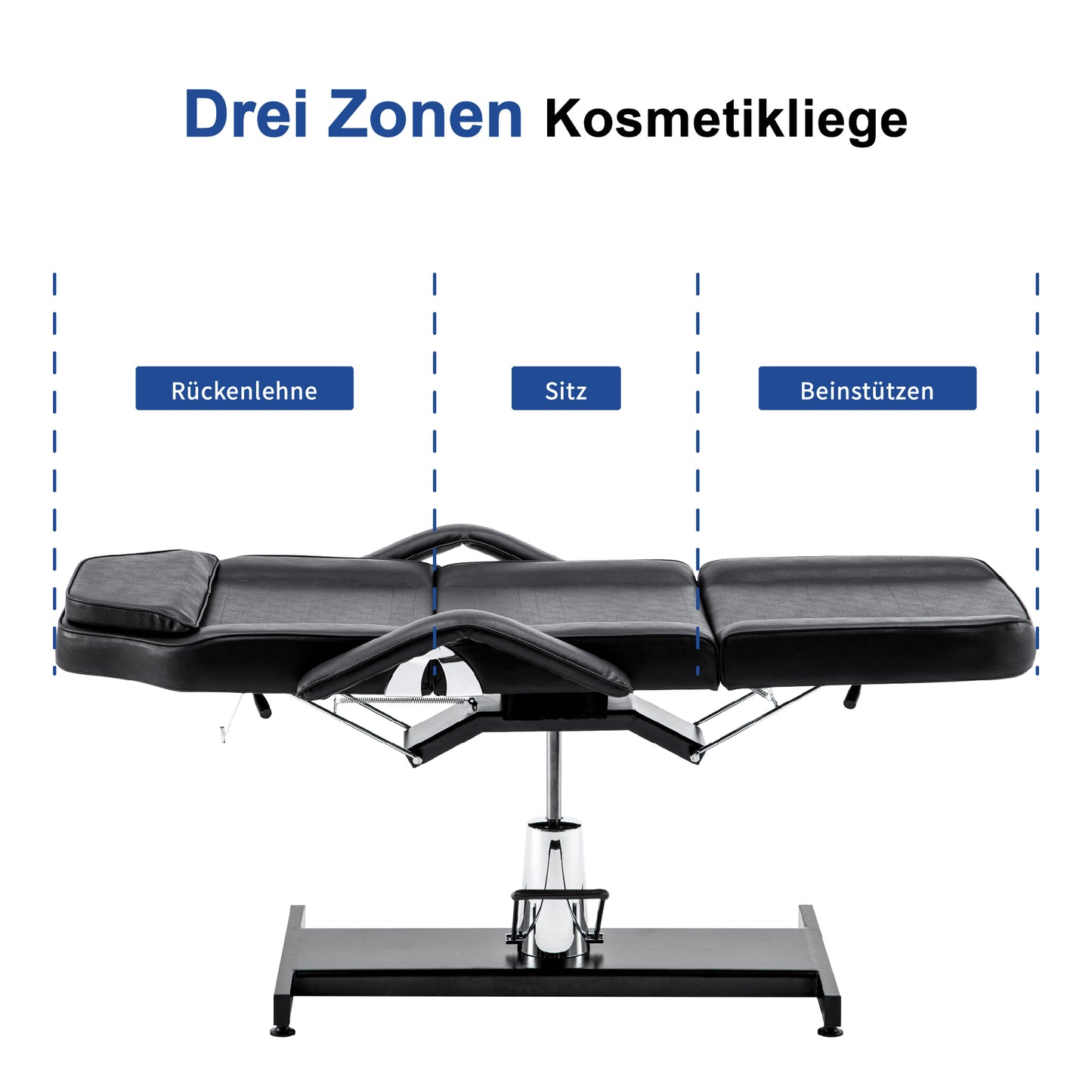 Barberpub Hydraulische Kosmetikliege Therapieliege Massageliege Tattooliege 0006BK/W