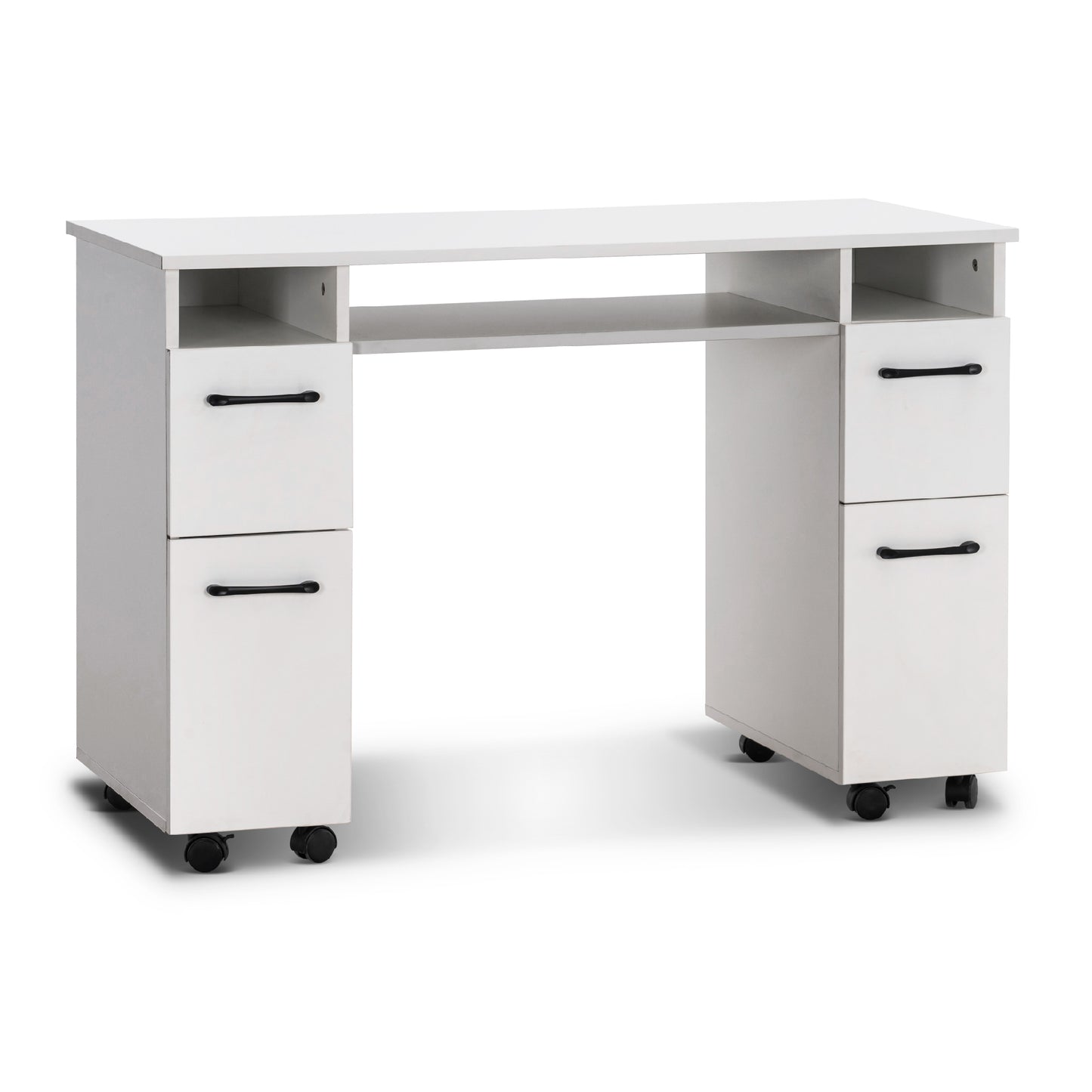 Barberpub Studiotisch Manikürtisch Nageltisch mit Rollen Stauraum 2600W