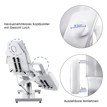 Barberpub Hydraulische Kosmetikliege Therapieliege Massageliege Tattooliege 0006BK/W