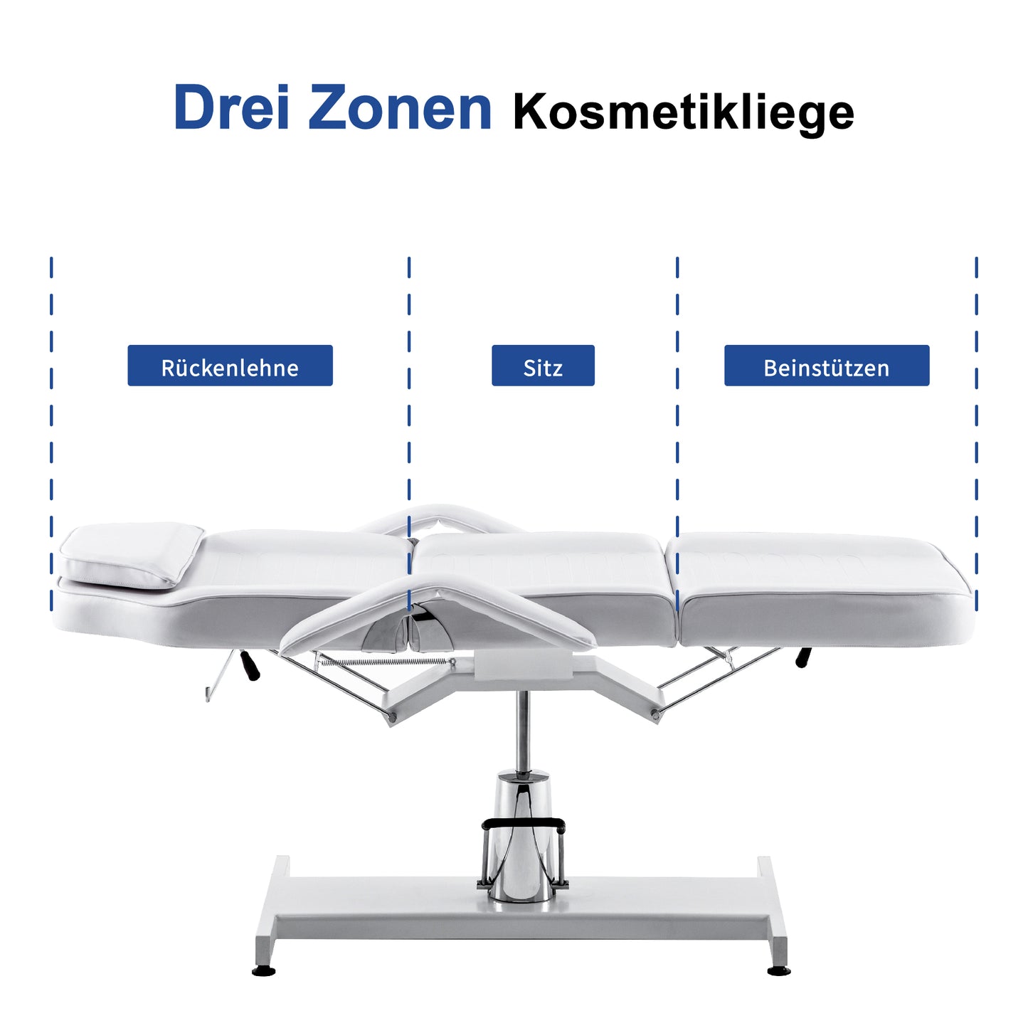 Barberpub Hydraulische Kosmetikliege Therapieliege Massageliege Tattooliege 0006BK/W