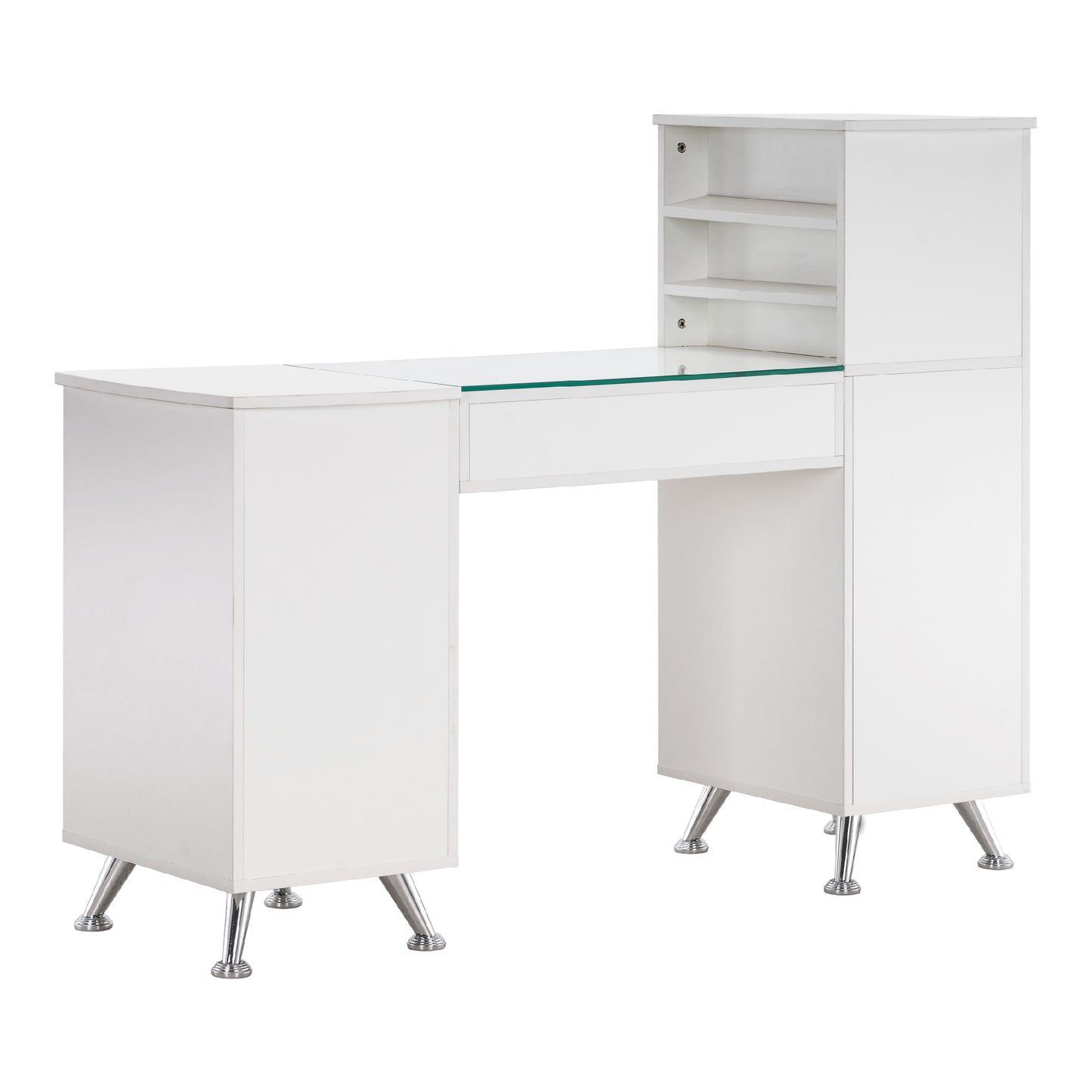 Barberpub Studiotisch Manikürtisch Nageltisch mit Regal Stauraum Metallfüße 2611
