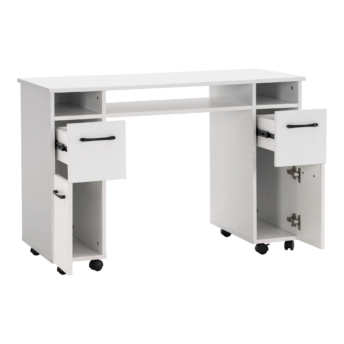 Barberpub Studiotisch Manikürtisch Nageltisch mit Rollen Stauraum 2600W