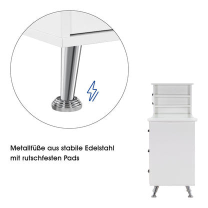 Barberpub Studiotisch Manikürtisch Nageltisch mit Regal Stauraum Metallfüße 2611