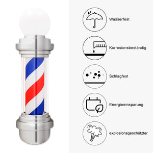 Barberpub Barber-Pole Barbierstab mit LED-Kugelleuchte Saloneinrichtung drehbar Barbershop-Säule L018B